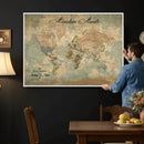 Customize Push Pin World Map Wall Canvas Print –
