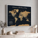 Personalized Family Adventure World Map Canvas – Custom