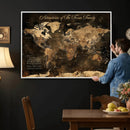 Personalized Family World Map Canvas – Custom Framed Push by MyGreatCanvas | Canvas Wall Art Prints | Photo Prints & Wall Decor