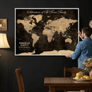 Personalized Family Adventure World Map – Custom Framed Push by MyGreatCanvas | Canvas Wall Art Prints | Photo Prints & Wall Decor