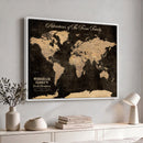 Personalized Family Adventure World Map – Custom Framed Push