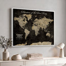 Personalized Push Pin World Map Canvas – Custom Framed