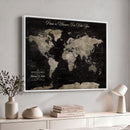 Personalized Push Pin World Map Canvas – Custom Framed
