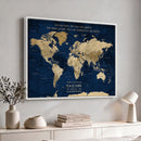 Personalized Framed Travel Tracker Map – Custom World Canvas