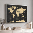 Personalized World Map Wall Art Canvas Print – Custom Push