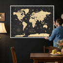 Personalized World Map Wall Art Canvas Print – Custom Push