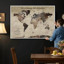 Customize Push Pin World Map Wall Art Canvas Print – by MyGreatCanvas | Canvas Wall Art Prints | Photo Prints & Wall Decor