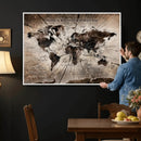 Personalized World Map Wall Art Canvas Print – Customizable