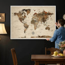Vintage World Map Wall Art Canvas Print for Living Room, by MyGreatCanvas | Canvas Wall Art Prints | Photo Prints & Wall Decor