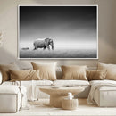 Elephand and Zebra Wall Art Canvas Print, Modern Artwork