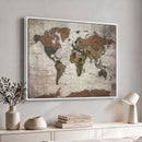World Map Canvas Print – Framed Detailed Map of the World