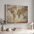 World Map Canvas Print – Framed Travel Map Wall Art for