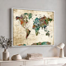 World Map Canvas Print – Framed Detailed Map of the World