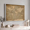 World Map Canvas Print – Framed Travel Map Wall Art for