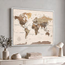 World Map Canvas Print – Framed Detailed Map of the World