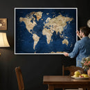 World Map Canvas Print – Framed Travel Map Wall Art for