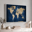 World Map Canvas Print – Framed Travel Map Wall Art for