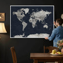 Colorful Watercolor World Map Canvas Print – Vibrant Framed