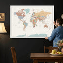 Pastel Colors World Map Wall Art Canvas Print by MyGreatCanvas | Canvas Wall Art Prints | Photo Prints & Wall Decor
