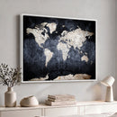 Vintage World Map Canvas Wall Art – Antique Triptych Map