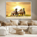 Wild Horses Wall Art Canvas Print – Framed Galloping Herd