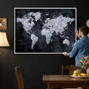 Black World Map Canvas Print – Detailed Map for Couples and by MyGreatCanvas | Canvas Wall Art Prints | Photo Prints & Wall Decor