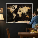 Extra Large World Map Canvas Print – Detailed Map Classic