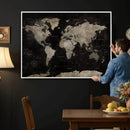 Detailed World Map Wall Art Print - Large Framed World Map