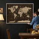 Colorful World Map Canvas Wall Art with Landmarks – Framed by MyGreatCanvas | Canvas Wall Art Prints | Photo Prints & Wall Decor