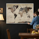 Neutral Watercolor World Map Canvas Wall Art – Framed Earth by MyGreatCanvas | Canvas Wall Art Prints | Photo Prints & Wall Decor