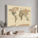 Extra Large World Map Canvas Print – Detailed Map of the