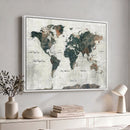 World Map Canvas Print – Framed Travel Map Wall Art for