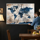Rustic World Map Canvas Print – Framed Wall Art for Couples, by MyGreatCanvas | Canvas Wall Art Prints | Photo Prints & Wall Decor