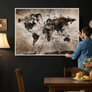Black and White World Map Canvas Print – Framed Wall Art for by MyGreatCanvas | Canvas Wall Art Prints | Photo Prints & Wall Decor