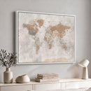 Detailed World Map Wall Art Canvas Print for Home and Office Decor