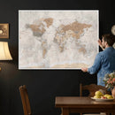 Detailed World Map Wall Art Canvas Print for Home and Office Decor by MyGreatCanvas | Canvas Wall Art Prints | Photo Prints & Wall Decor