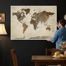 Vintage World Map Canvas Wall Art – Framed Travel Map for by MyGreatCanvas | Canvas Wall Art Prints | Photo Prints & Wall Decor