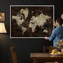 Blue World Map Canvas Wall Art – Framed Modern Travel Map by MyGreatCanvas | Canvas Wall Art Prints | Photo Prints & Wall Decor