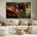 Majestic Brown Horse Wall Art Canvas Print – Framed
