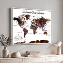 Custom Push Pin World Map Wall Art Canvas Print –