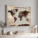 Custom Push Pin Map Wall Art Canvas Print – Personalized