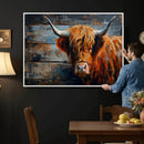 Highland Cow Wall Art Canvas Print, Abstract Rustic Farm by MyGreatCanvas | Canvas Wall Art Prints | Photo Prints & Wall Decor