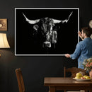 Black Bull Wall Art Canvas Print, Dark Longhorn Portrait by MyGreatCanvas | Canvas Wall Art Prints | Photo Prints & Wall Decor