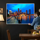 Boston Wall Art Canvas Print, Boston City Downtown Night by MyGreatCanvas | Canvas Wall Art Prints | Photo Prints & Wall Decor