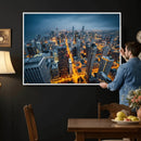 Chicago Wall Art Canvas Print - Chicago City Downtown Night by MyGreatCanvas | Canvas Wall Art Prints | Photo Prints & Wall Decor