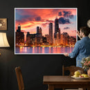 Chicago Wall Art Canvas Print - Chicago City Downtown Night by MyGreatCanvas | Canvas Wall Art Prints | Photo Prints & Wall Decor