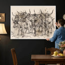 Abstract Cow Longhorn Wall Art Canvas Print for Cabin Decor by MyGreatCanvas | Canvas Wall Art Prints | Photo Prints & Wall Decor