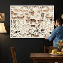 Farmhouse Longhorn Wall Art Canvas Print - Abstract Farm by MyGreatCanvas | Canvas Wall Art Prints | Photo Prints & Wall Decor