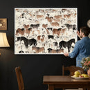 Wild Horses Wall Art Canvas Print - Abstract Farm Longhorn by MyGreatCanvas | Canvas Wall Art Prints | Photo Prints & Wall Decor