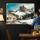 Snowy Mountain Wall Art Canvas Print, Alpine Pine Forest by MyGreatCanvas | Canvas Wall Art Prints | Photo Prints & Wall Decor